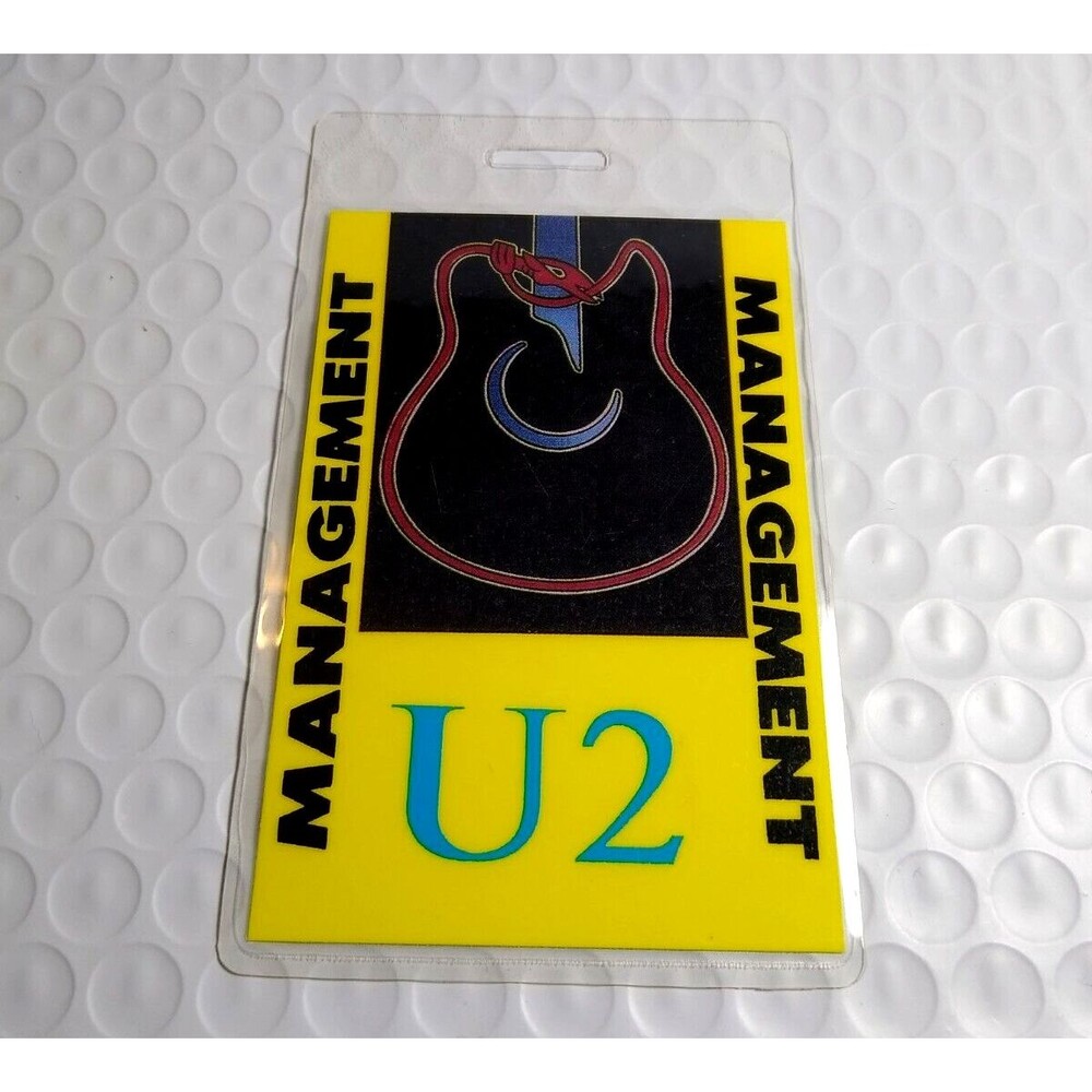 U2 Vintage Backstage Pass Original Pop Rock Music Plastic Laminated Guitar
